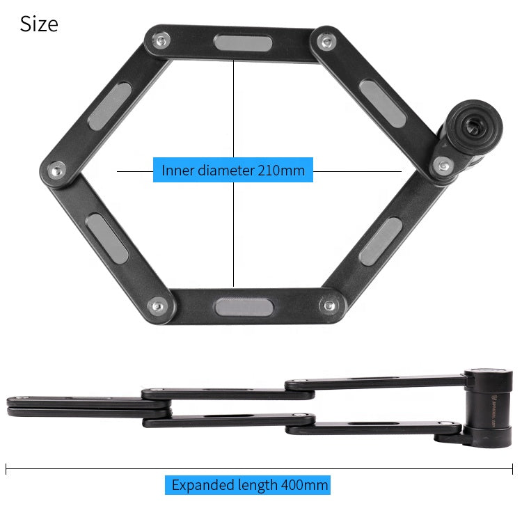 Heavy Duty Alloy Steel Foldable Scooter Lock with Mounting Bracket - Solar Scooters - Solar Scooters