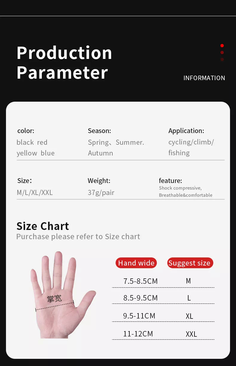 Lycra Full Fingerprint Riding Gloves Outdoor With Touch Screen - Solar Scooters - Solar Scooters