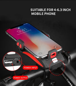 Multi Use Phone Holder - Phone Charger, Light and Horn - Solar Scooters