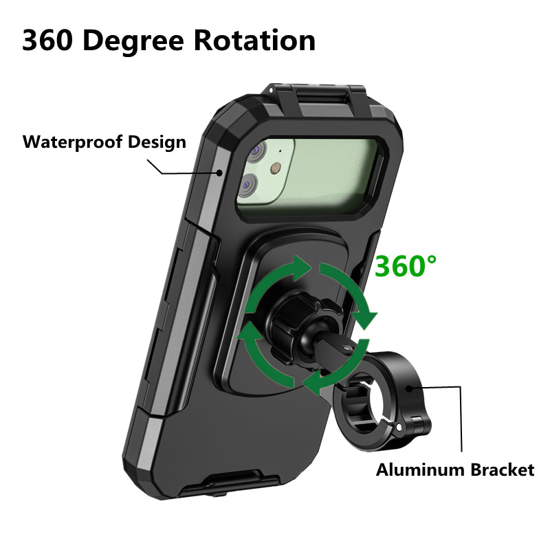 Universal 360° Rotation Waterproof Handlebar Phone Holder - Solar Scooters